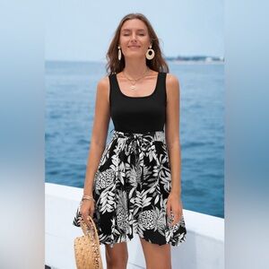 Cupshe Black and White Dress